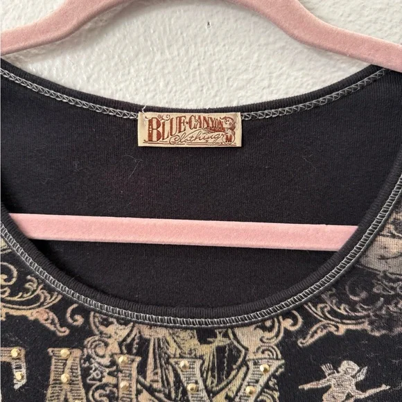 Blue Canyon Y2K Italy Graphic Tank Top Medium Grunge Studded - Picture 3 of 7